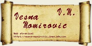 Vesna Momirović vizit kartica